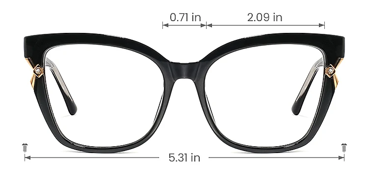 Jadyn black   TR90  Eyeglasses, size view