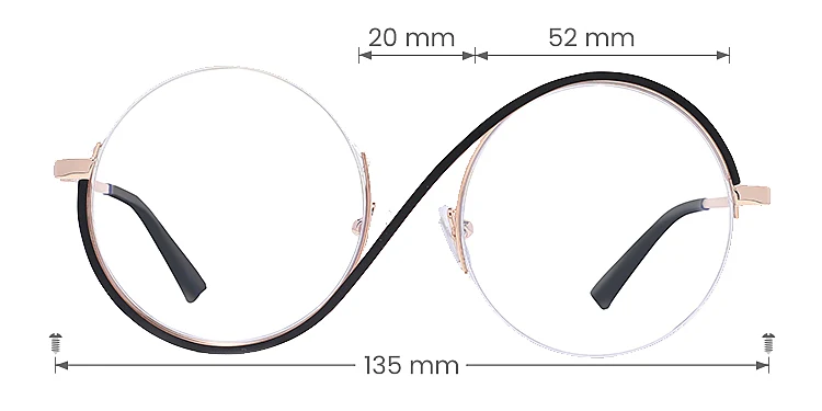 Anne black   Metal  Eyeglasses, size view