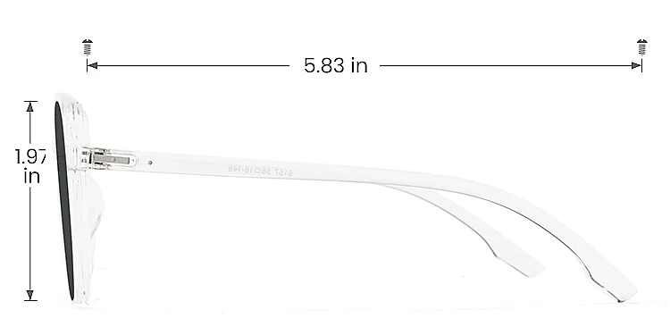 Sugar clear   Plastic  Sunglasses, size view