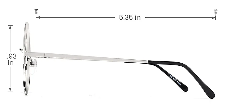 Isolde silver   Metal  Eyeglasses, size view