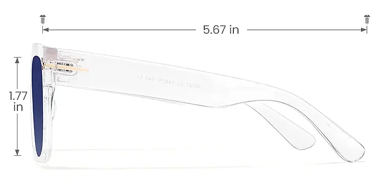 Fang clear   Plastic  Sunglasses, size view