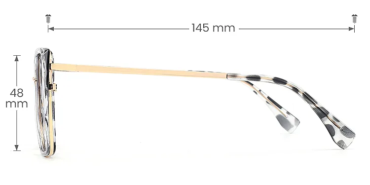 Bozi black tortoise   Plastic  Eyeglasses, size view