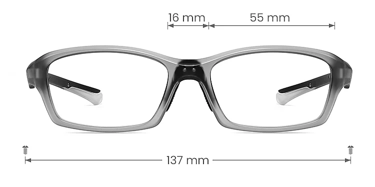 Adil grey   TR90  Eyeglasses, size view