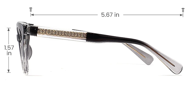 Enyo gradient grey   Plastic  Eyeglasses, size view