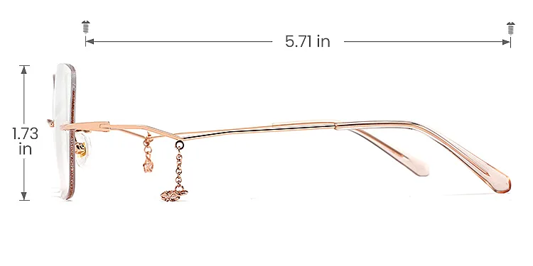 Tarek rose gold   Metal  Eyeglasses, size view
