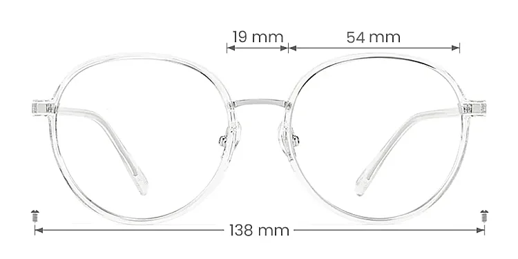 Kyra clear silver   Plastic  Eyeglasses, size view