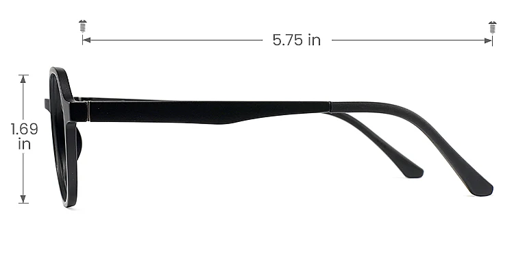 Kailry black   Plastic  Eyeglasses, size view