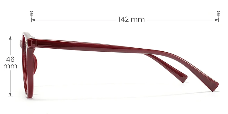 Carry burgundy   Plastic  Eyeglasses, size view