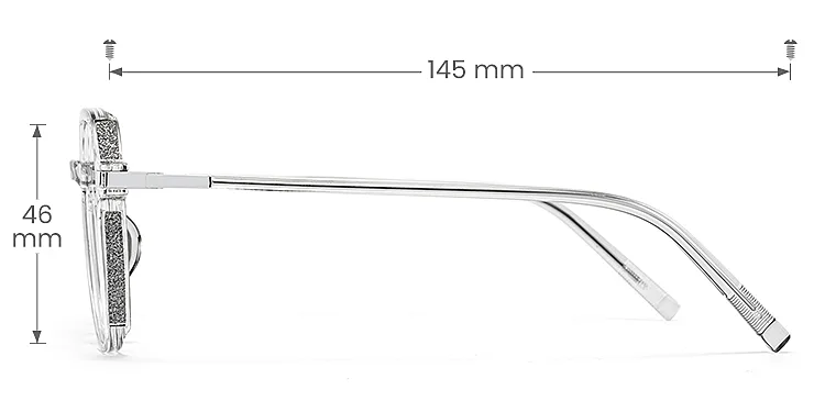 Katelin grey   Plastic  Eyeglasses, size view