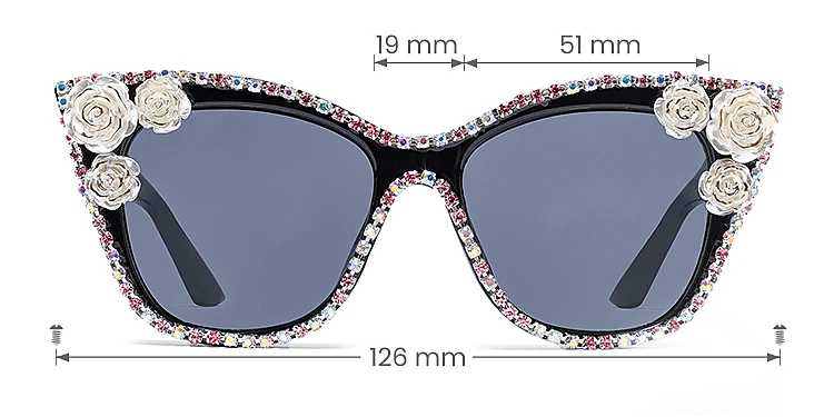 Alix black colorful   Plastic  Sunglasses, size view
