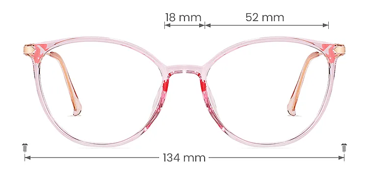 Juli clear pink   TR90  Eyeglasses, size view