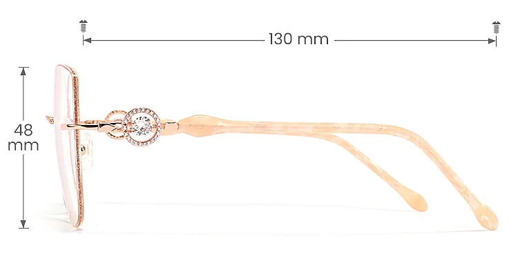 Eliza rose gold   Metal  Eyeglasses, size view
