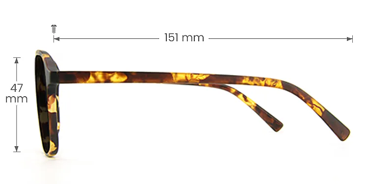Bess warm tortoise   TR90  Sunglasses, size view