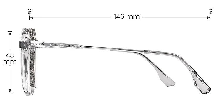 Romola grey silver   Plastic  Eyeglasses, size view