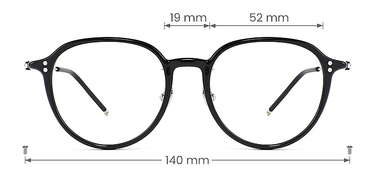 Hayes black   Titanium  Eyeglasses, size view