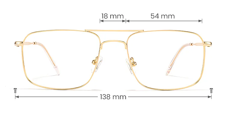 Brac gold   Metal  Eyeglasses, size view