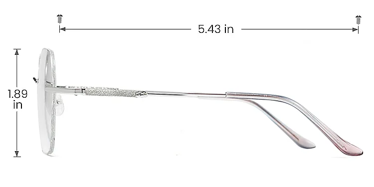Gem silver green pink   Metal  Eyeglasses, size view