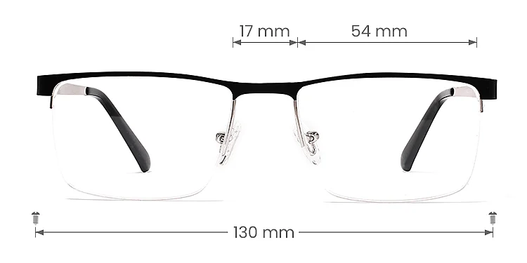 Warren matte black silver   Metal  Eyeglasses, size view