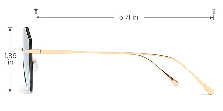 Raya gold   Metal  Sunglasses, size view