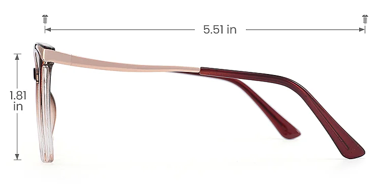 Sine brown champagne   Plastic  Eyeglasses, size view