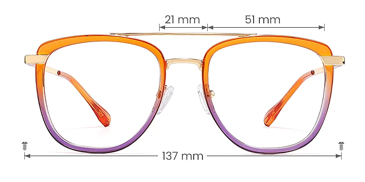 Simi orange purple   Plastic  Eyeglasses, size view
