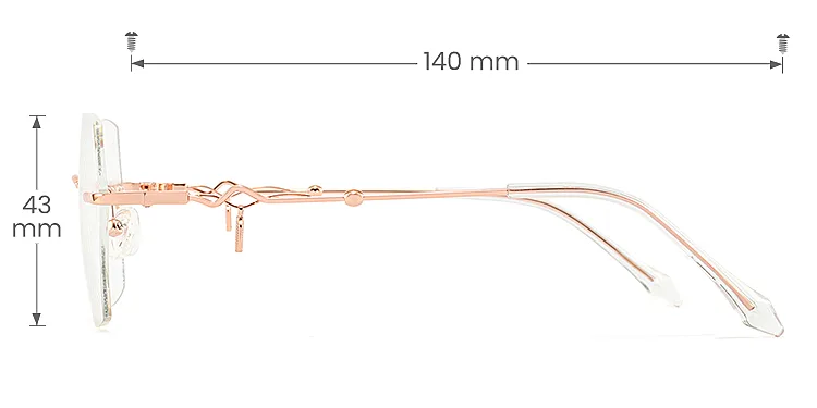 Lilium silver rose gold   Metal  Eyeglasses, size view