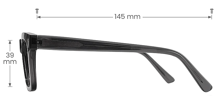 Darren dark grey   Acetate  Eyeglasses, size view