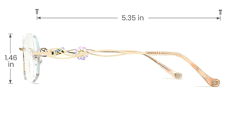 Lindsay gold   Metal  Eyeglasses, size view