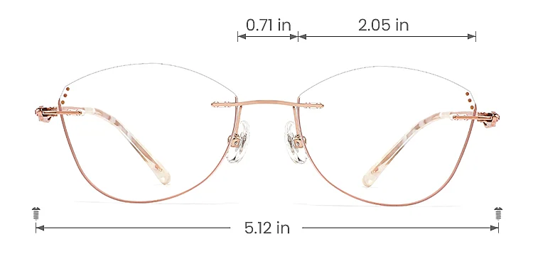 Shiloh rose gold   Titanium  Eyeglasses, size view