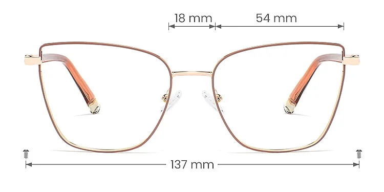 Aiko carmine   Metal  Eyeglasses, size view