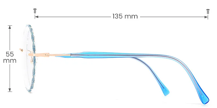 Claudia blue   Metal  Eyeglasses, size view