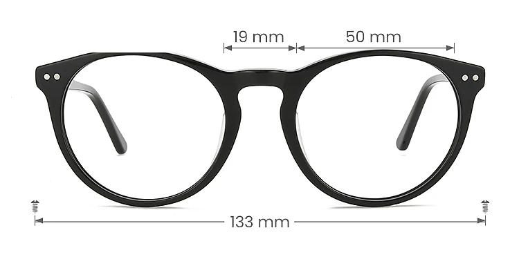 Carmen black   Acetate  Eyeglasses, size view