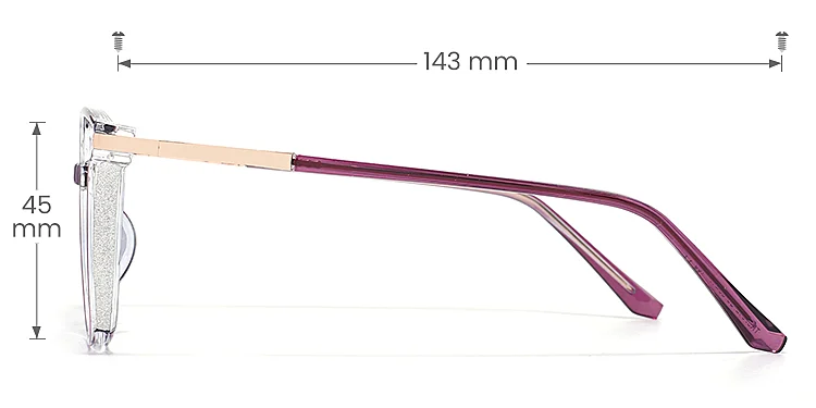 Aysun purple   Plastic  Eyeglasses, size view