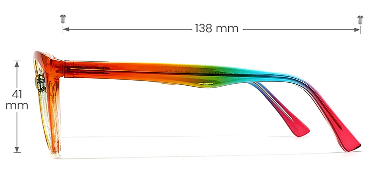 Ady rainbow   Plastic  Eyeglasses, size view