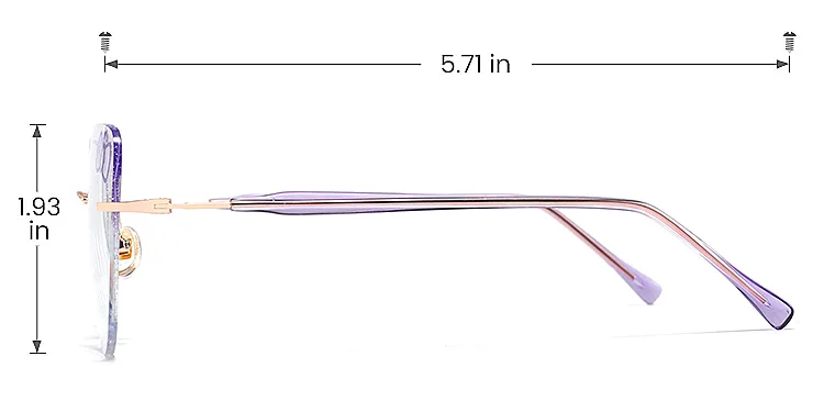 Kitty purple silver   Metal  Eyeglasses, size view