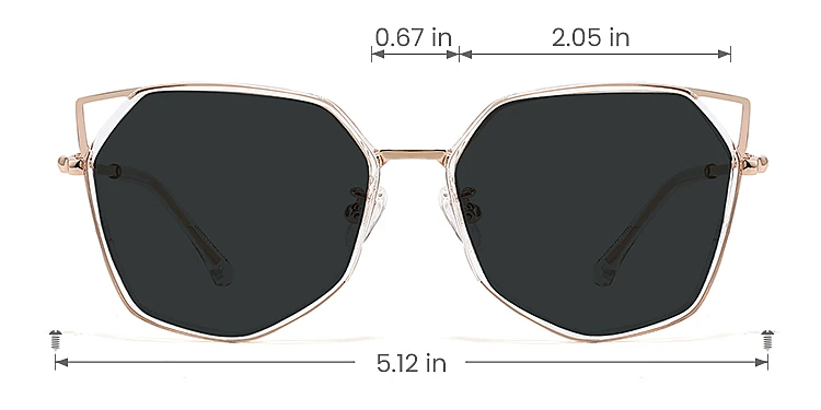 Arya clear   Metal  Sunglasses, size view