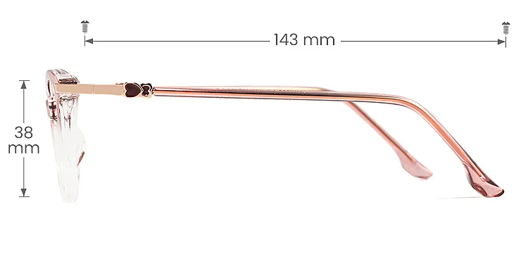 Leif pink clear   Plastic  Eyeglasses, size view