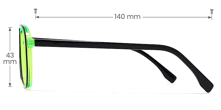 Hart black green   Acetate  Eyeglasses, size view