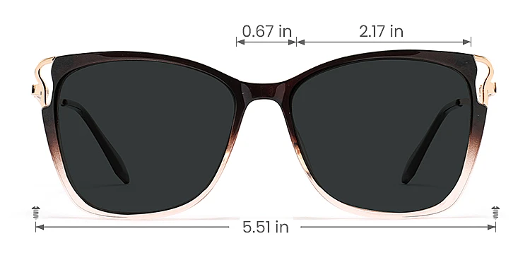 Wallis black brown   TR90  Sunglasses, size view
