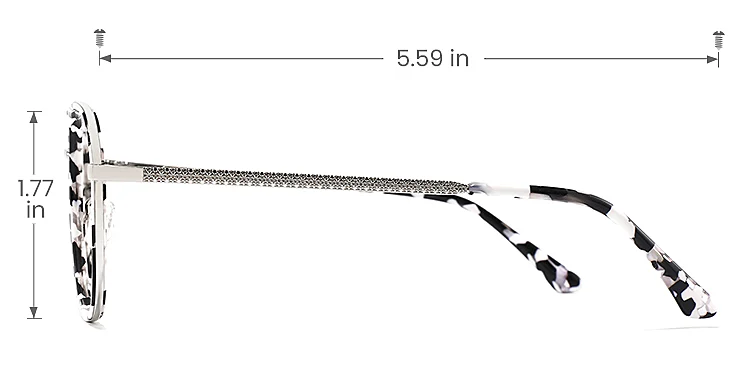 Lillian white floral   Metal  Eyeglasses, size view