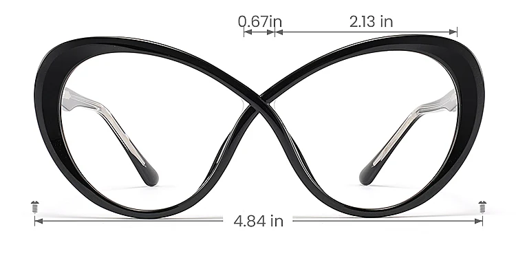Winnie black   TR90  Eyeglasses, size view