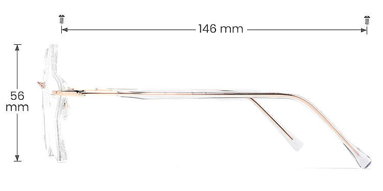 5 Stars silver   Metal  Eyeglasses, size view