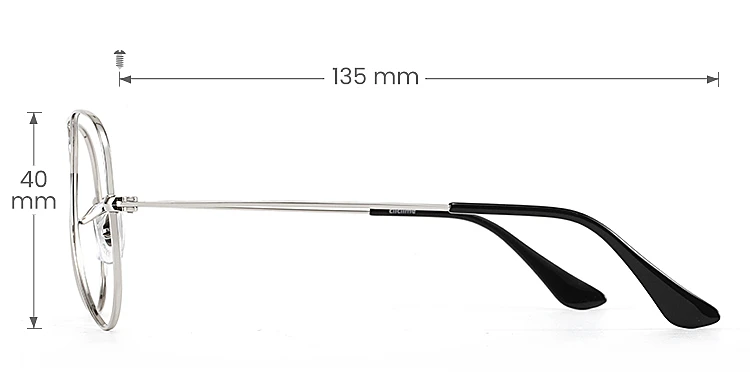 Air silver   Metal  Eyeglasses, size view