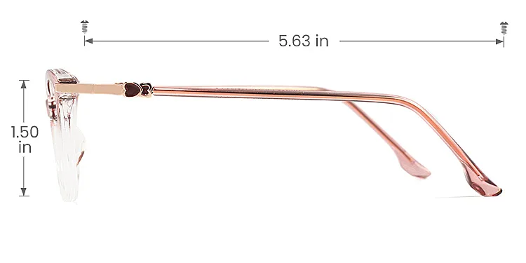 Leif pink clear   Plastic  Eyeglasses, size view