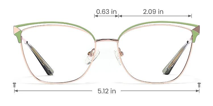 Jure green gold   Metal  Eyeglasses, size view