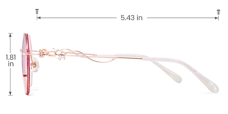 Locey pink   Metal  Sunglasses, size view