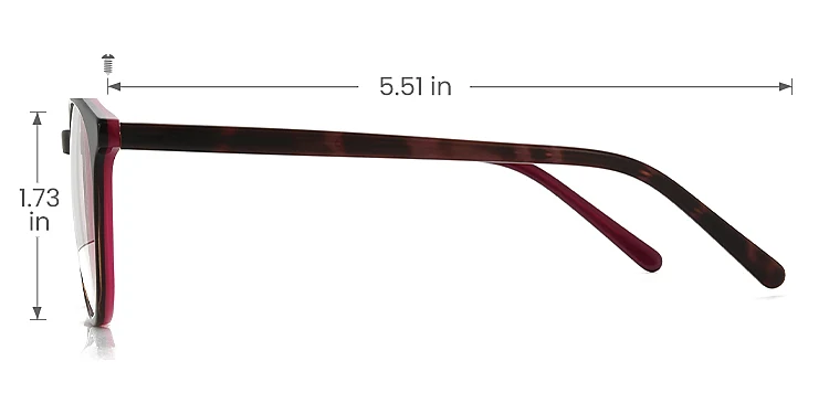 Kelly black red   Acetate  Eyeglasses, size view