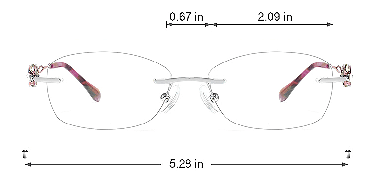 Liv purple   Metal  Eyeglasses, size view