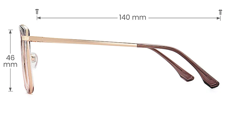 Simi brown pink   Plastic  Eyeglasses, size view