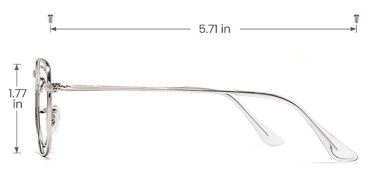 Elias silver   Metal  Eyeglasses, size view